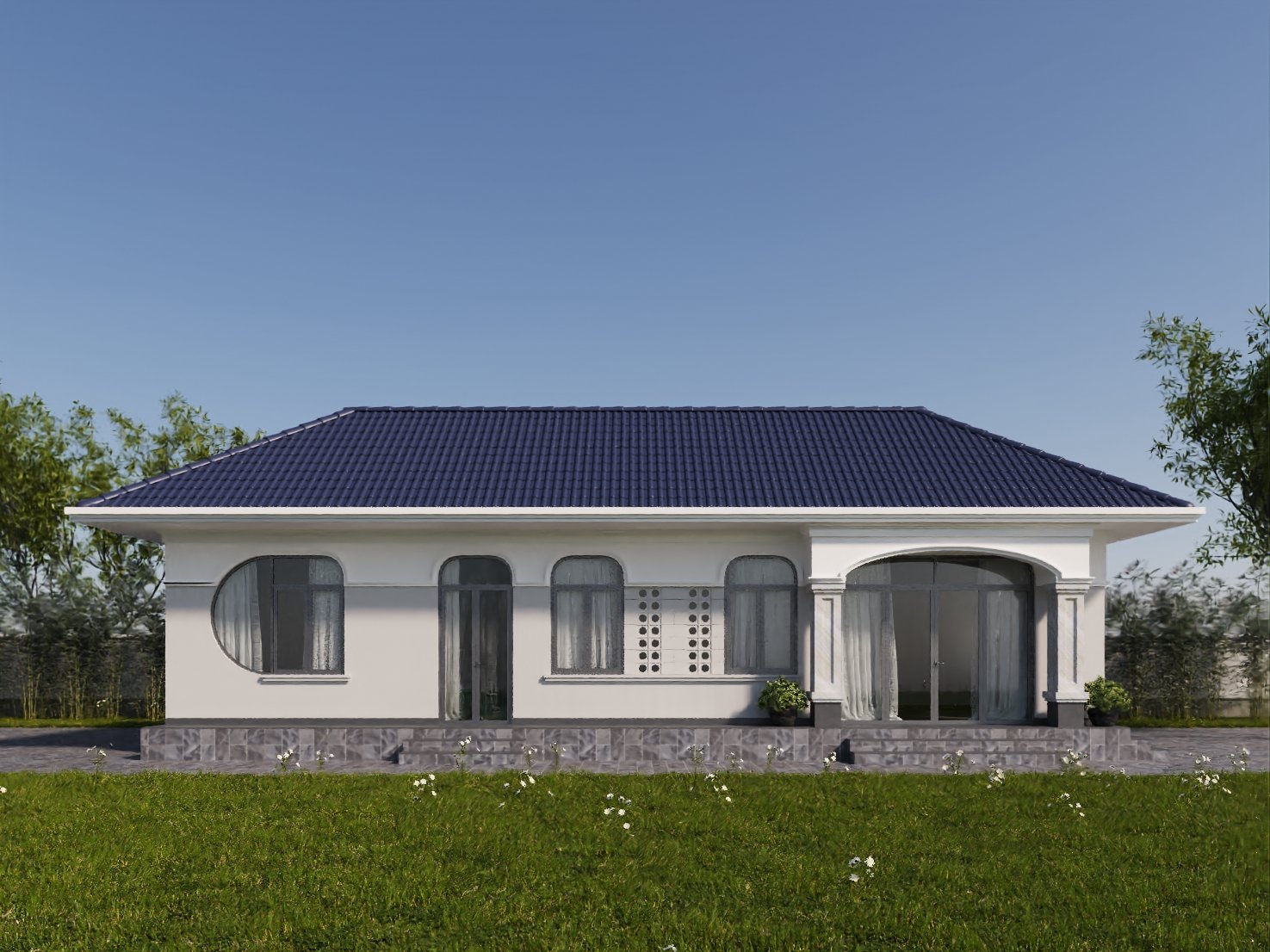 XÂY DỰNG TRỌN GÓI ĐỨC HÒA LONG AN - NHÀ MÁI NHẬT ĐẸP BỞI CÔNG TY XÂY DỰNG THUẬN NHÂN