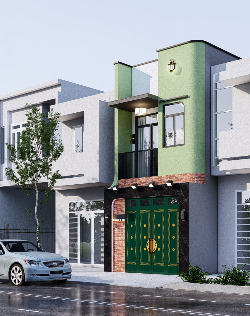 XÂY DỰNG NHÀ 1 TRỆT 1 LẦU HIỆN ĐẠI - NHÀ CÔ MY TẠI ĐỨC HÒA LONG AN | CÔNG TY XÂY DỰNG THUẬN NHÂN