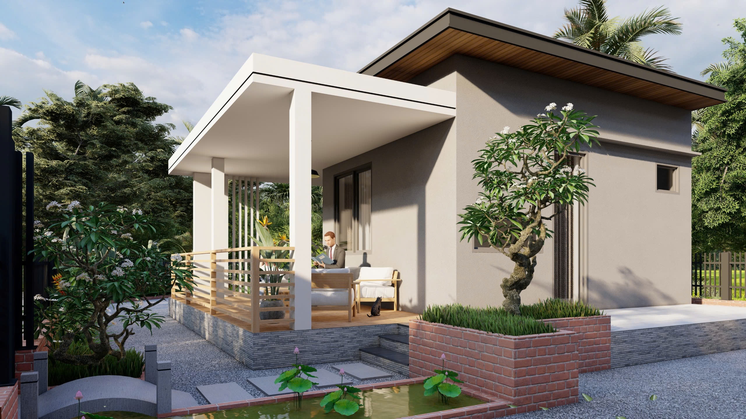 NHÀ CẤP 4 SÂN VƯỜN KIỂU NHẬT VẠN NGƯỜI MÊ TẠI KDC CÁT TƯỜNG PHÚ SINH | CÔNG TY XÂY DỰNG THUẬN NHÂN